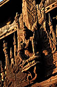 Myanmar - Mandalay, Shwe In Bin Kyaung a wonderful example of the Burmese unique teak architecture and wood-carving art. 